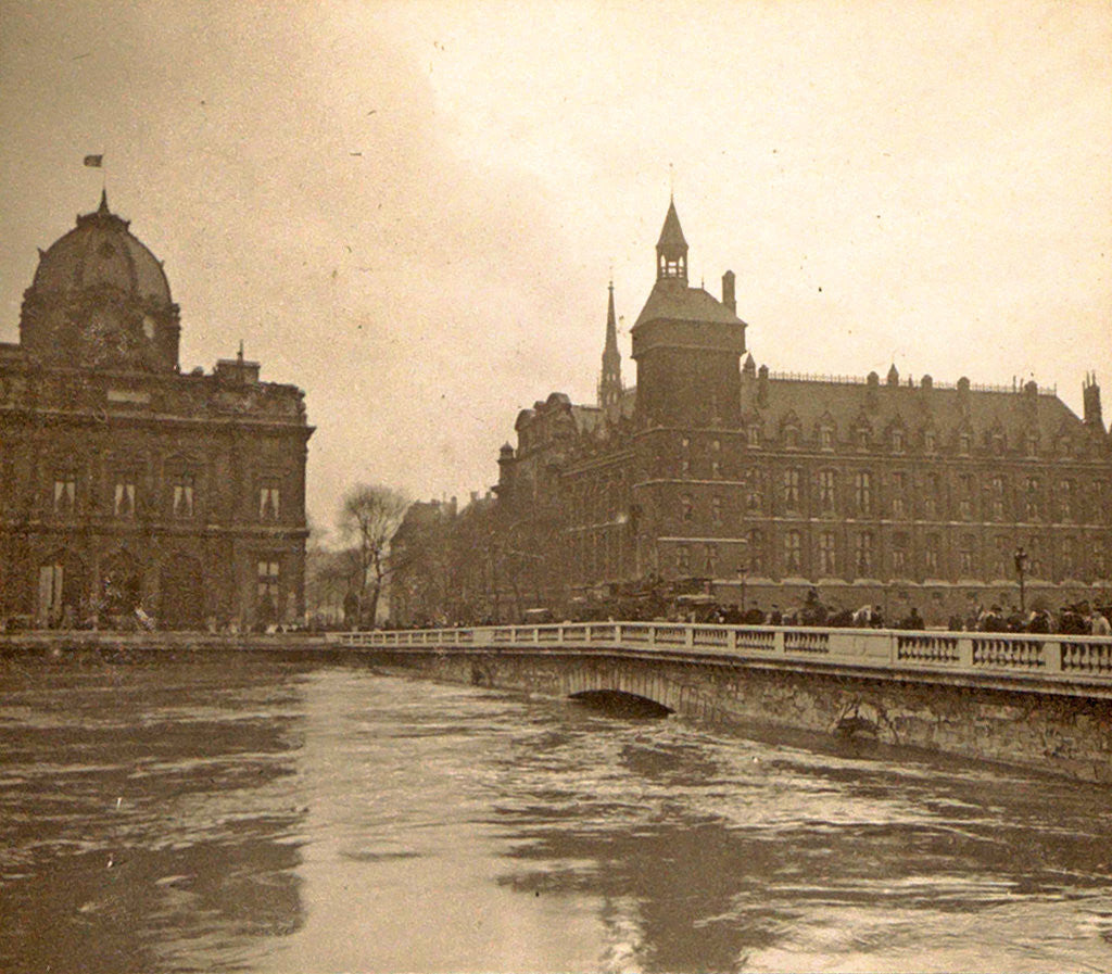 Detail of Very high water level in the river Seine by France