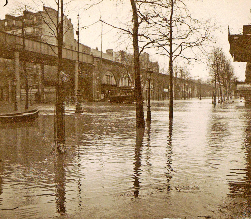 Detail of Flooded street in a flyover during the flooding of Paris, France by Anonymous