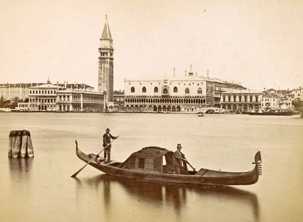 Detail of View of the Doge's Palace, Campanile and surrounding buildings in Venice by Carlo Ponti