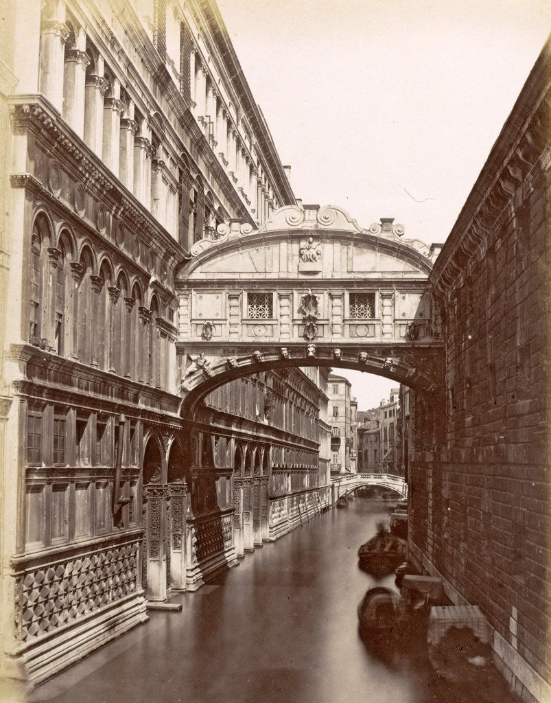 Detail of Bridge of Sighs in Venice by Carlo Ponti