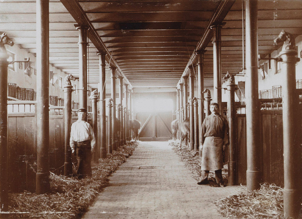 Detail of Interior of a stable with two servants by Anonymous