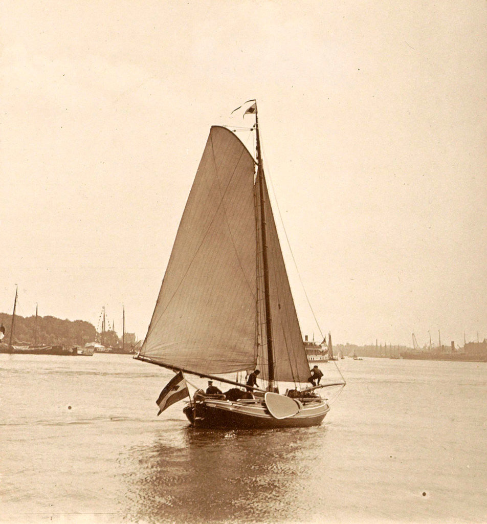 Detail of Sailing ship on the water by Anonymous