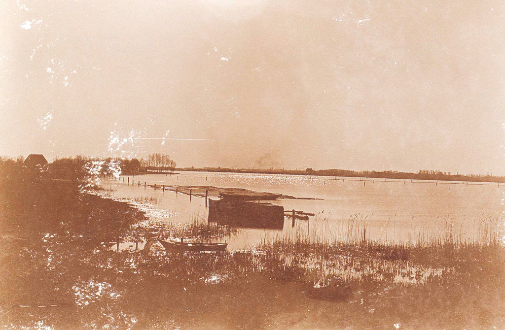 Detail of Water at night by boat ashore by Anonymous