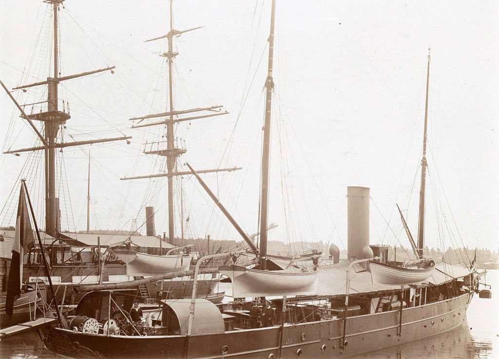 Detail of Ship in a harbor, probably in Amsterdam by Anonymous