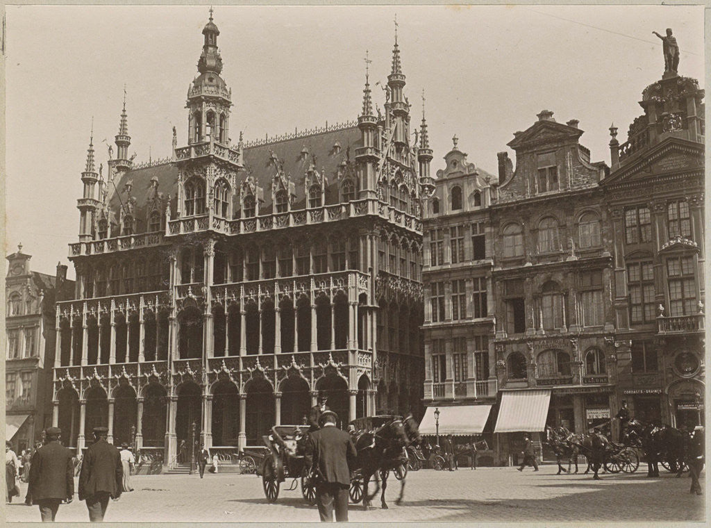 Detail of Bread House, Brood huis, with adjacent buildings on the Grand Place in Brussels by Anonymous
