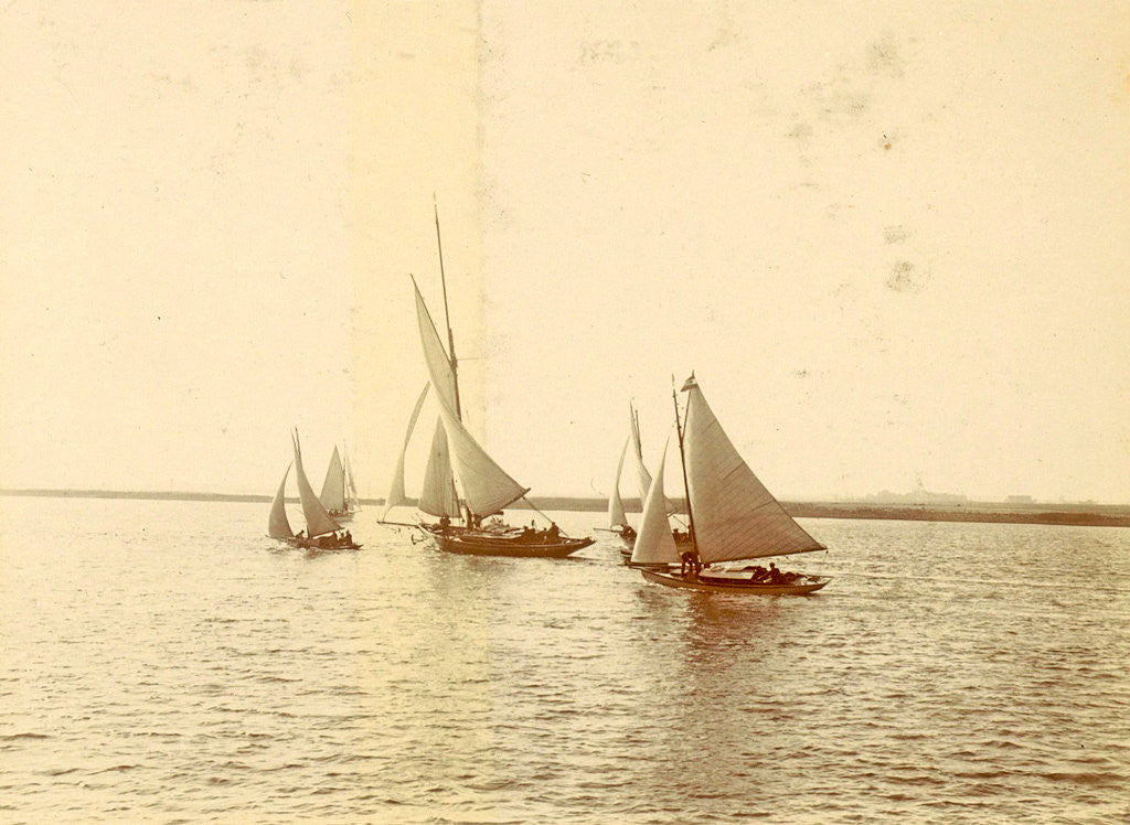 Detail of Sailing vessels on the water by Anonymous
