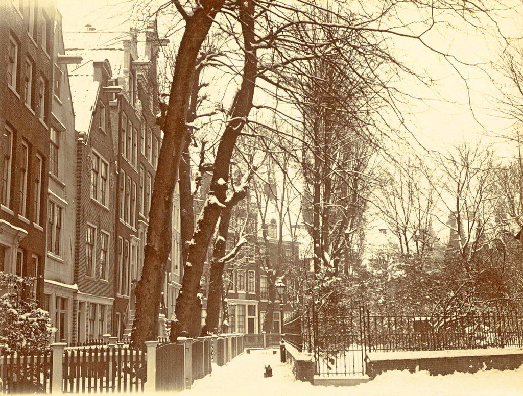 Detail of Houses in the Begijnhof in Amsterdam in the snow by Anonymous