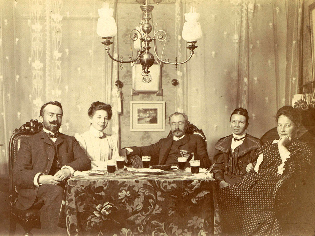 Detail of Drinking companion and a table by Anonymous