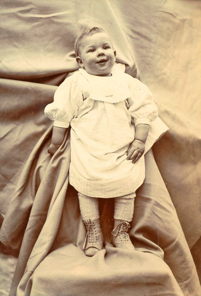 Detail of Portrait of a young child in a shirt with lace-up boots by Anonymous