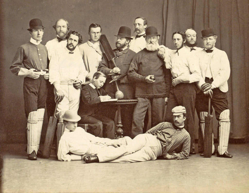 Detail of Group portrait of the members of the Christiania Cricket Club by Anonymous