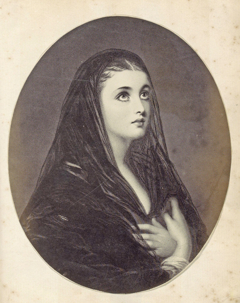 Detail of Photo Reproduction of (presumably) a print of Mary Magdalene by Anonymous