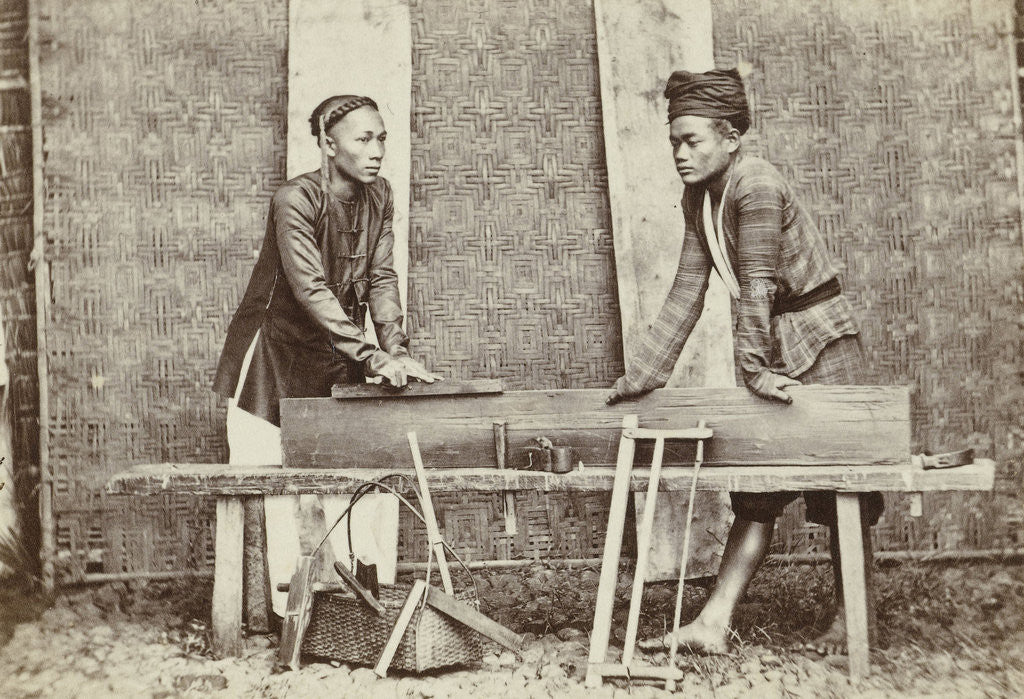 Detail of Portrait of a two Indian carpenters by Anonymous