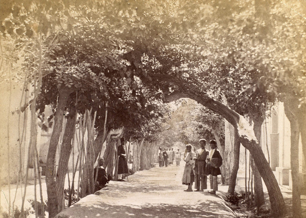 Detail of Men on a lane in Isfahan Iran by Antoine Sevruguin
