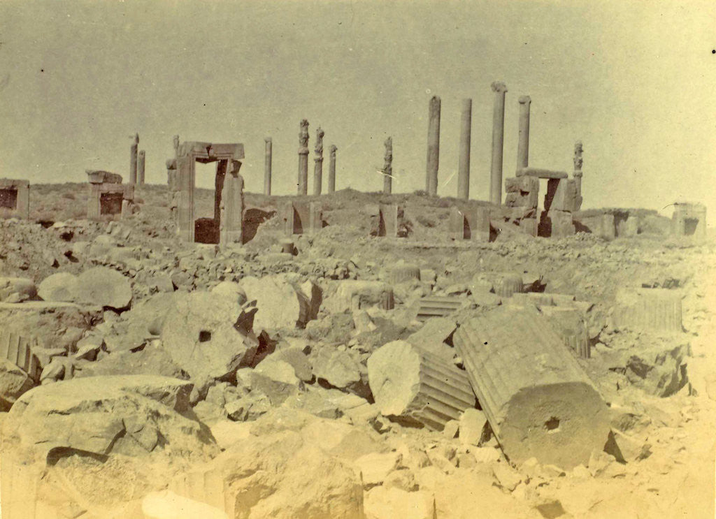 Detail of View of ruins of Persepolis by Antoine Sevruguin