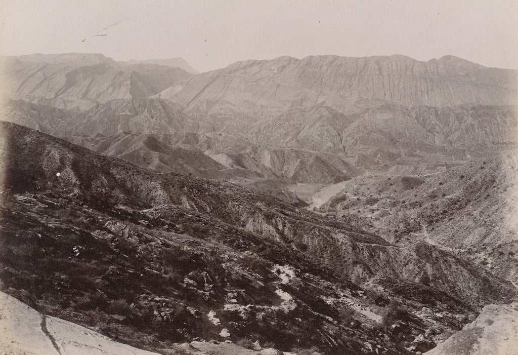 Detail of Mountain landscape in Persia by Antoine Sevruguin
