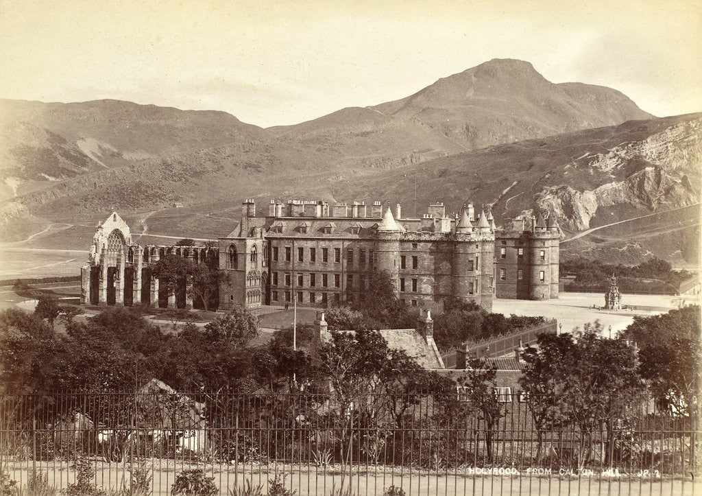 Detail of Holyrood Abbey and Holyrood Palace in Edinburgh, seen from Calton Hill Scotland UK by John Patrick