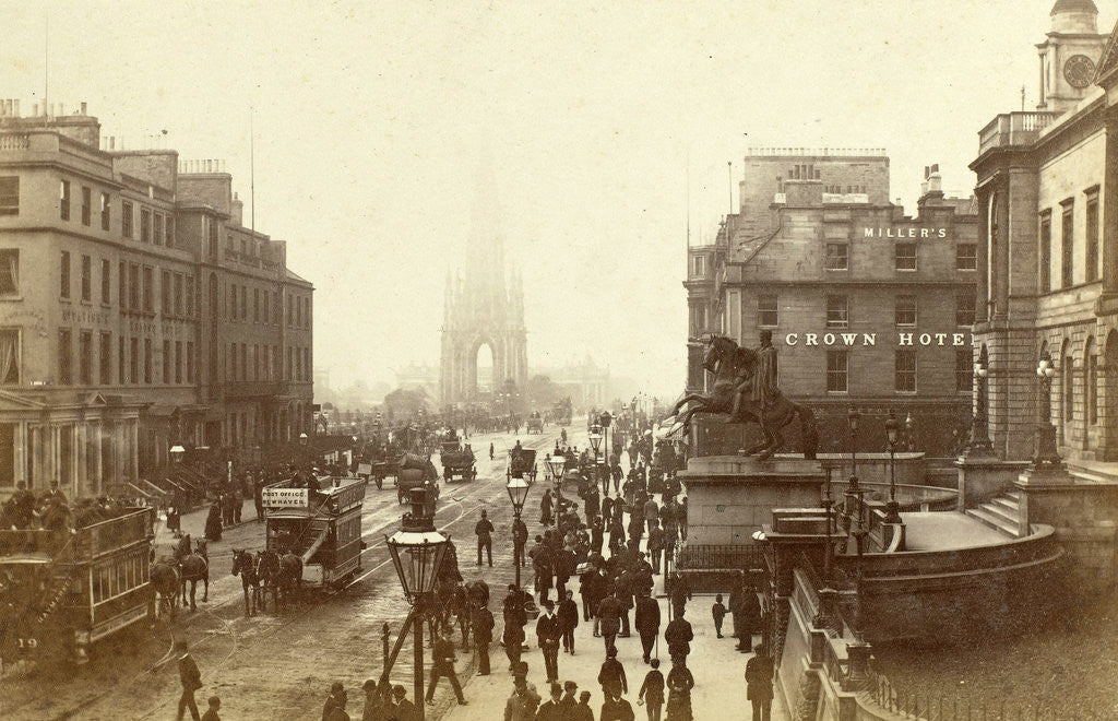 Detail of Princes Street from Waterloo Place, Edinburgh by James Valentine