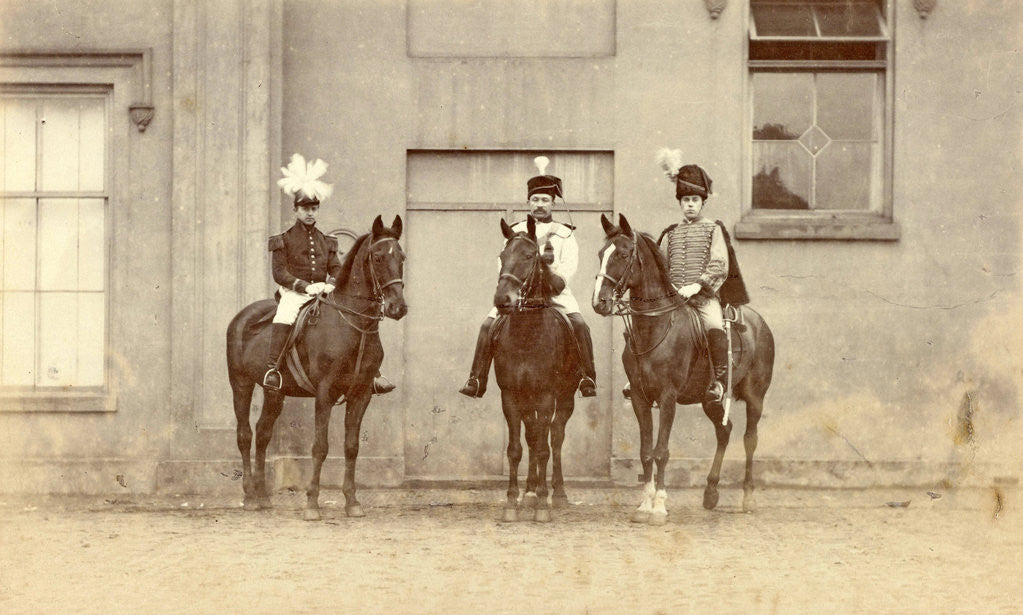 Detail of Three men on horseback by Anonymous
