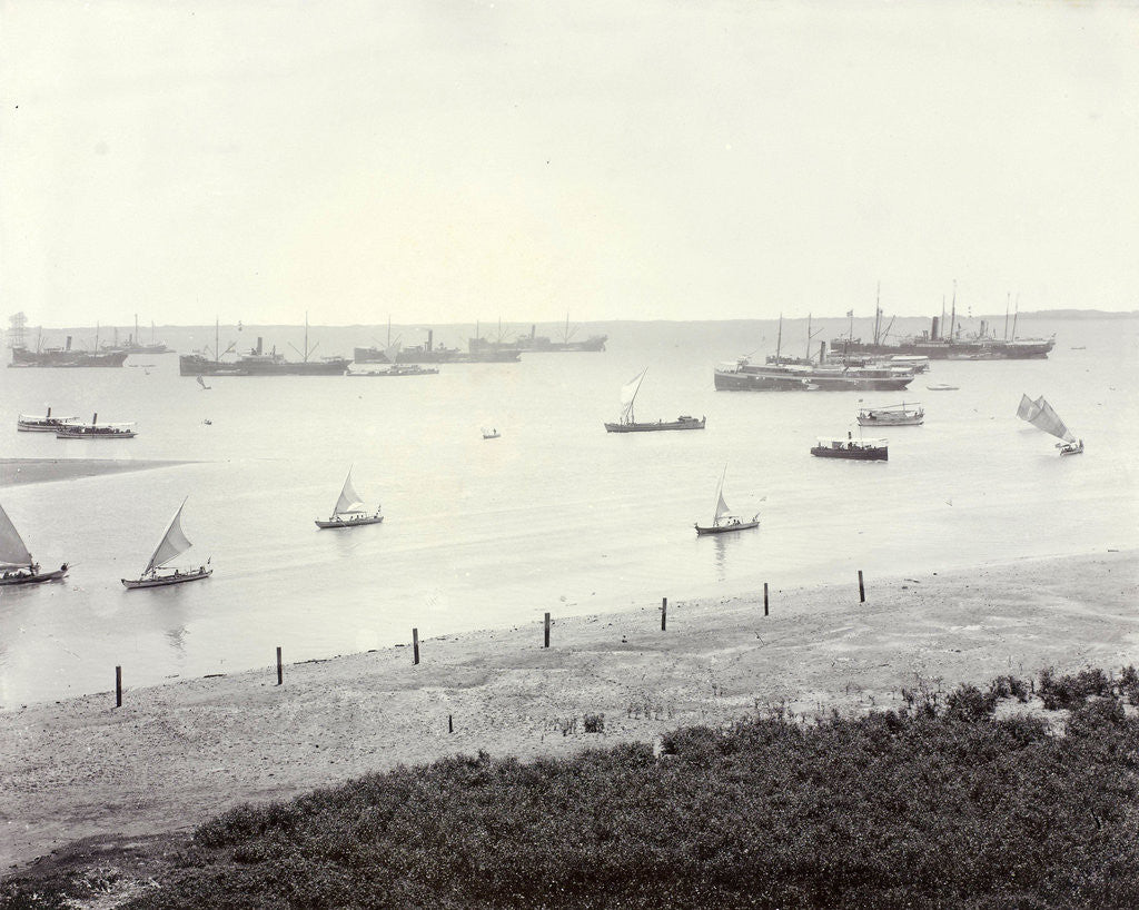 Detail of Ships and boats on the roads of Surabaya, Indonesia by Anonymous