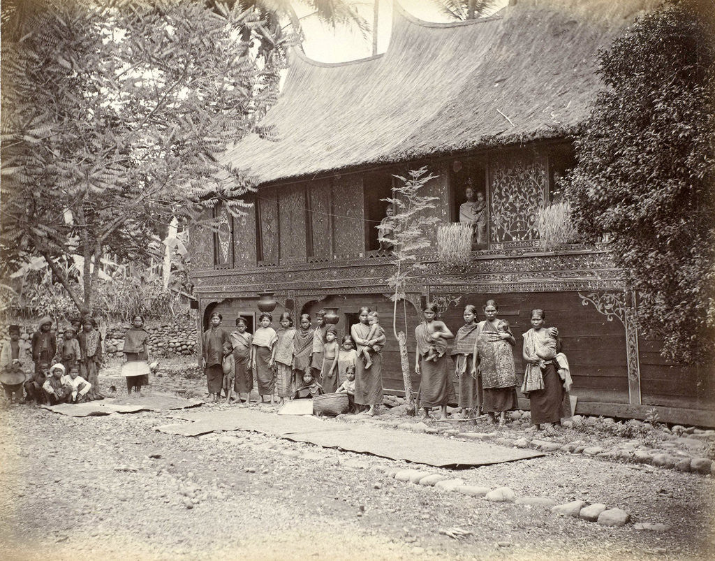 Detail of Women with children for a house in Sumatra by Anonymous