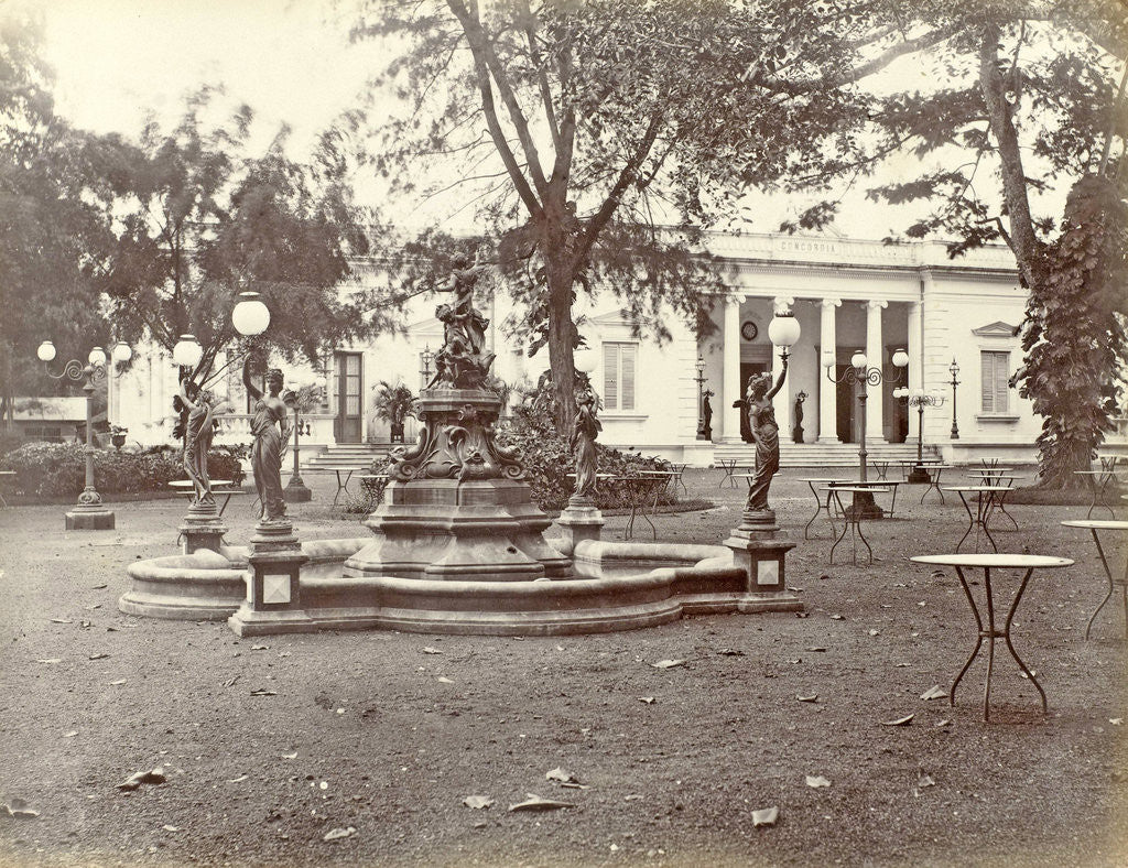 Detail of garden with a fountain at Concordia Society in Weltevreden, Jakarta Indonesia by Anonymous