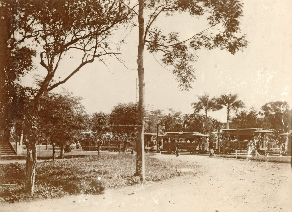 Detail of Waiting tram stop at the Hotel des Indes in Batavia, Indonesia by Anonymous