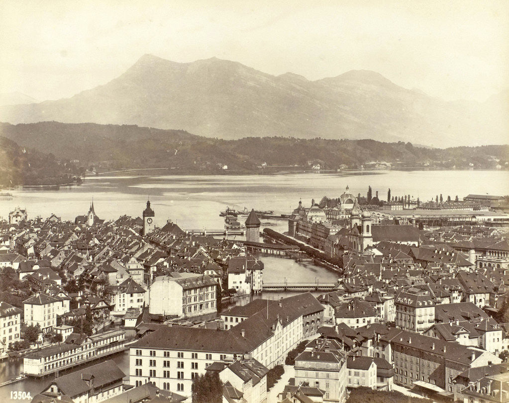 Detail of View of Lucerne and the Lake Lucerne by Giorgio Sommer