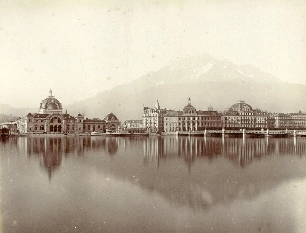 Detail of View of Lucerne and Mount Pilatus by Giorgio Sommer