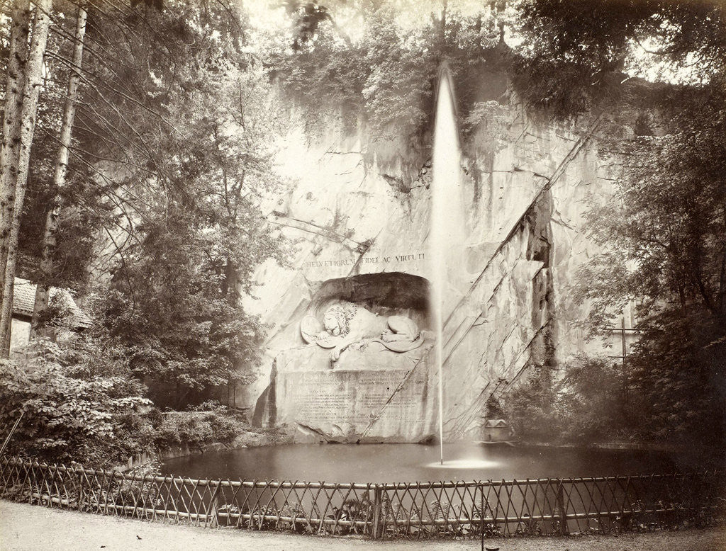 Detail of Löwendenkmal in Lucerne by Giorgio Sommer