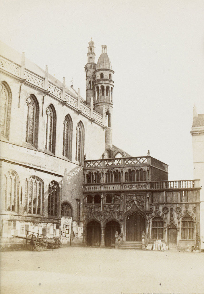 Detail of Exterior of the Basilica of the Holy Blood in Bruges and construction, Belgium by Victor Daveluy