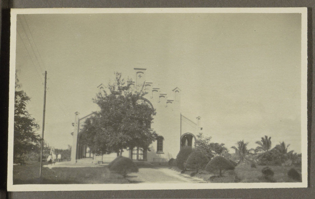 Detail of White building with a gable by Anonymous
