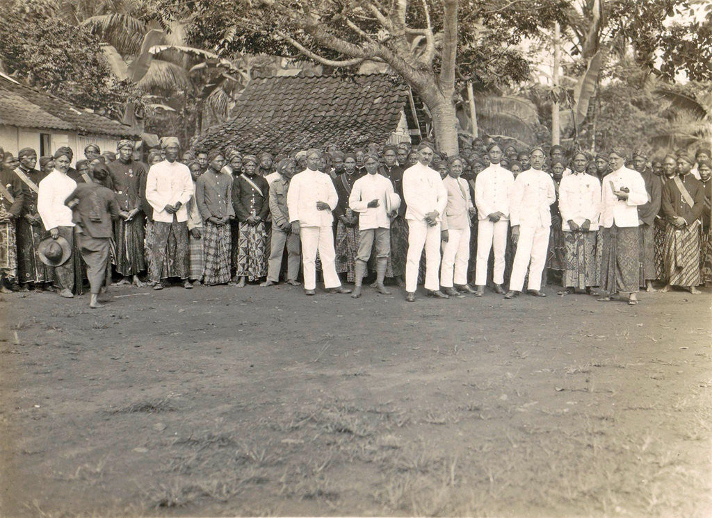 Detail of Indian chiefs welcome immigrants by Anonymous