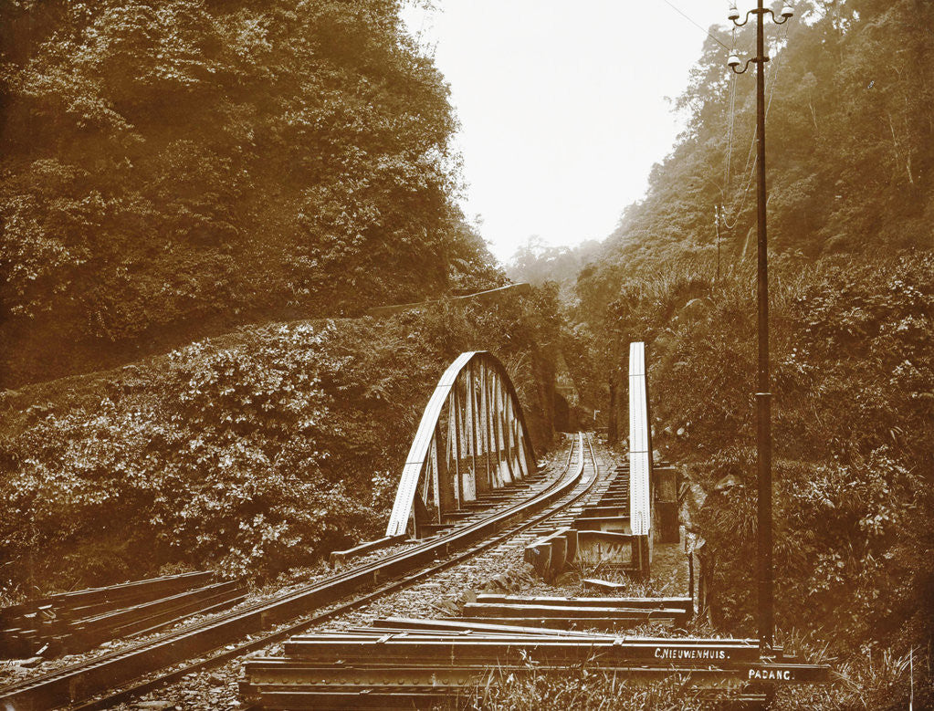 Detail of Sumatra indonesia railway in Anai Gorge by Christiaan Benjamin Nieuwenhuis