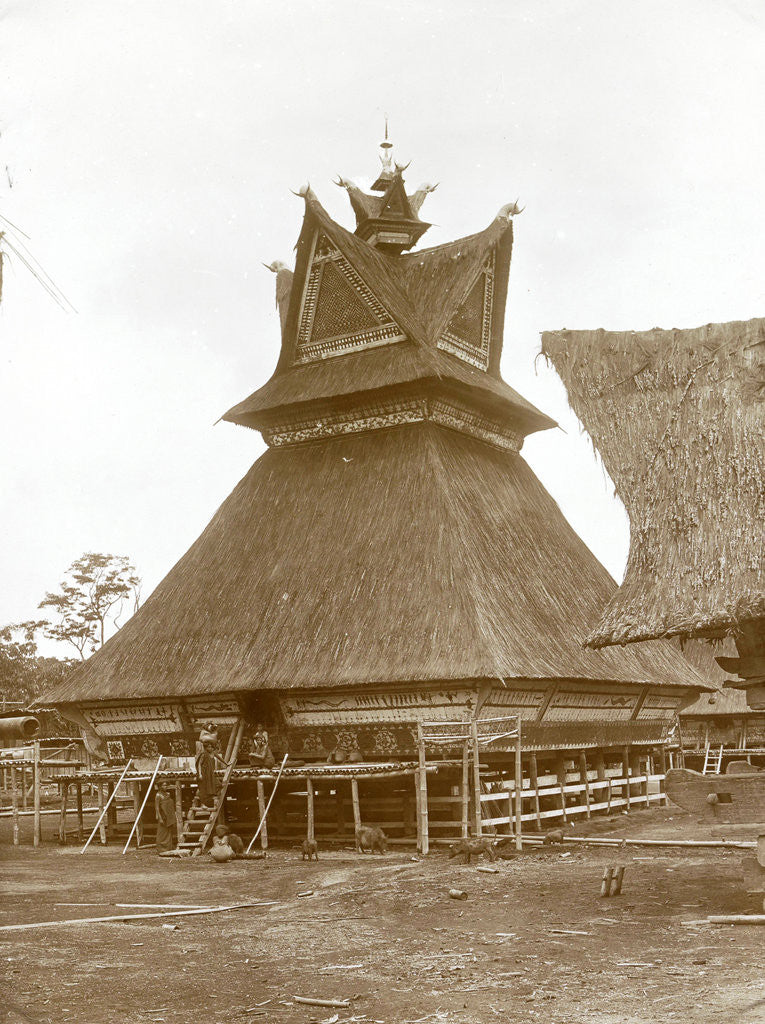 Detail of Sumatra indonesia, Kampong Batak, home of the head by Christiaan Benjamin Nieuwenhuis