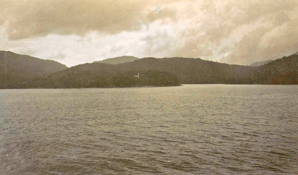 Detail of Sabang lake with mountains, Indonesia by Anonymous