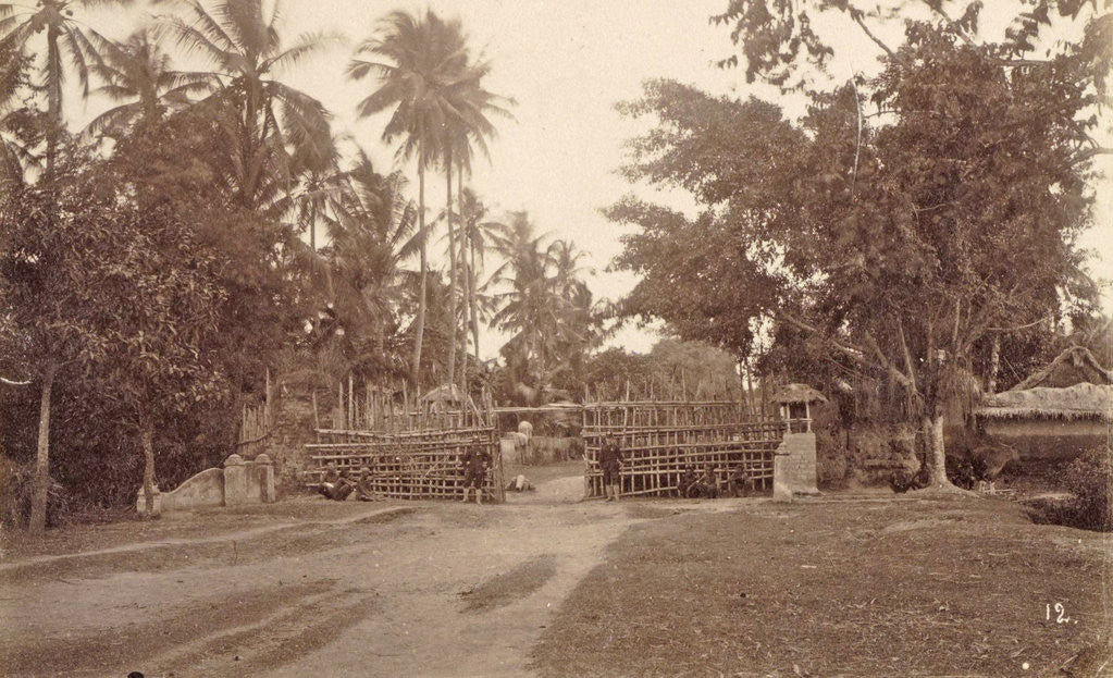 Detail of Dutch East Indies, indonesia, western gate of Hataram during Lombok Expedition 1894 by Anonymous