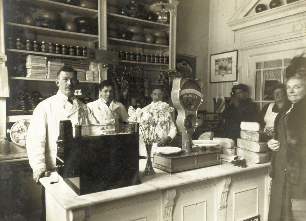 Detail of Interior of the cheese shop of A.J. Vunderink, Eerste Van Swindenstraat 13, Netherlands by Anonymous