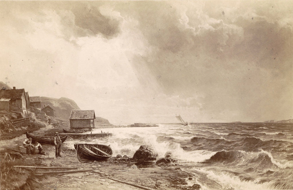 Detail of the painting Annalkande Storm: motivate fran Bohulän by Edv. Bergh by Anonymous