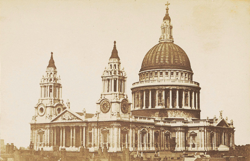 Detail of Exterior of St Paul's Cathedral in London UK by F.G.O. Stuart