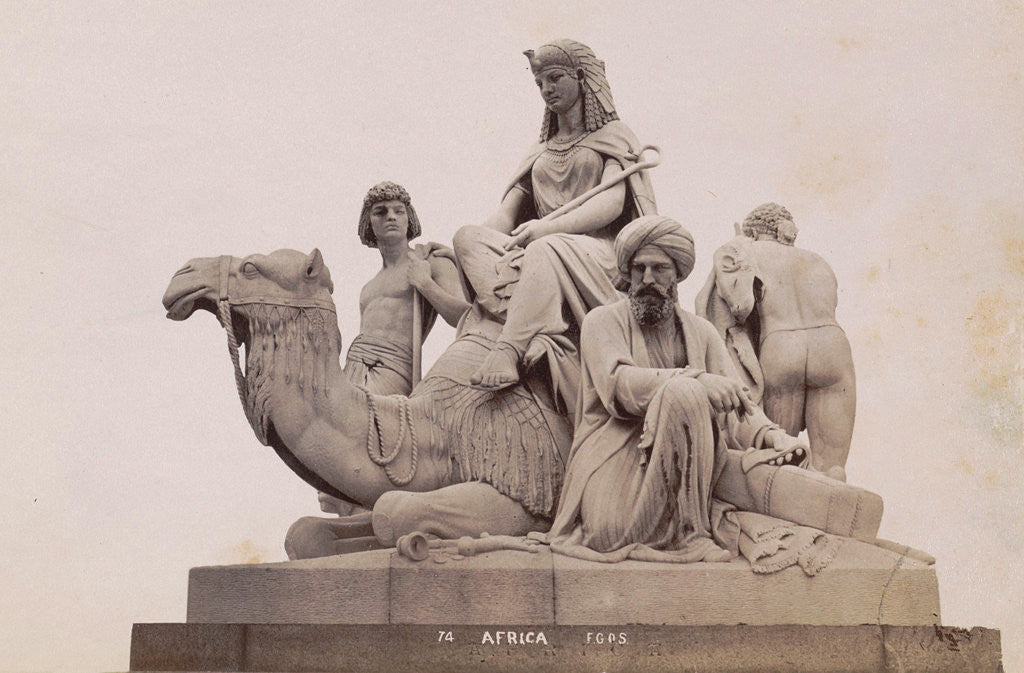 Detail of Picture Group at the foot of the Albert Memorial in London UK: Africa by F.G.O. Stuart