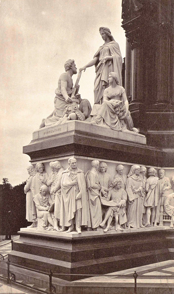 Detail of Picture Group at the foot of the Albert Memorial in London UK: agriculture by Anonymous