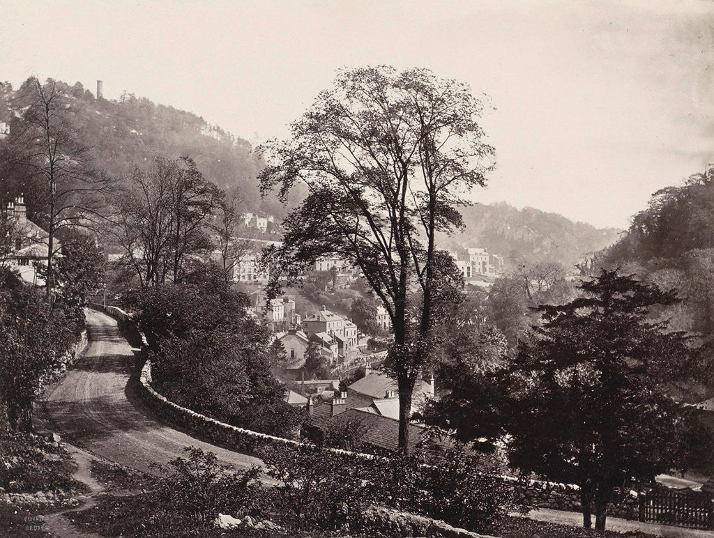Detail of Panoramic view of houses and a road on a ridge in Matlock UK by Anonymous
