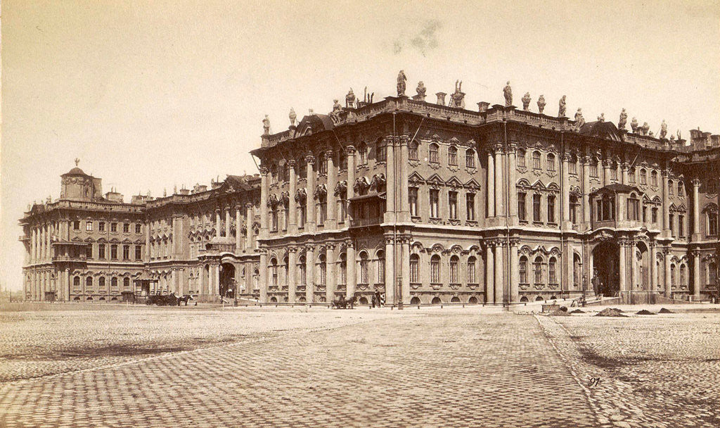 Detail of Southeastern facade of the Winter Palace in St. Petersburg square in front Russia by Anonymous
