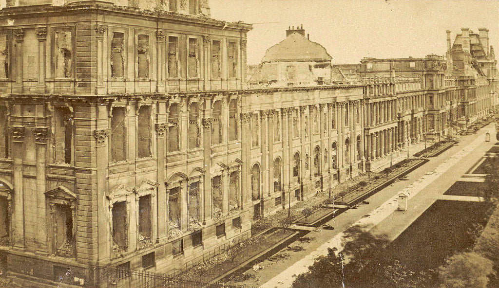 Detail of buildings with gardens in Paris, France by Anonymous