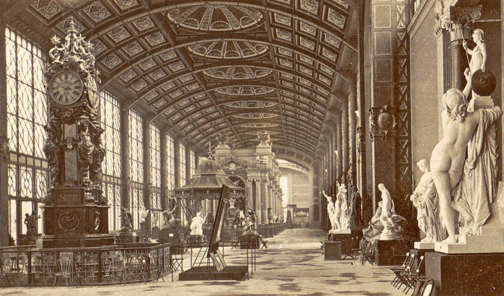 Detail of Sculpture Gallery at the World Exhibition in Paris, France in 1889 by Anonymous
