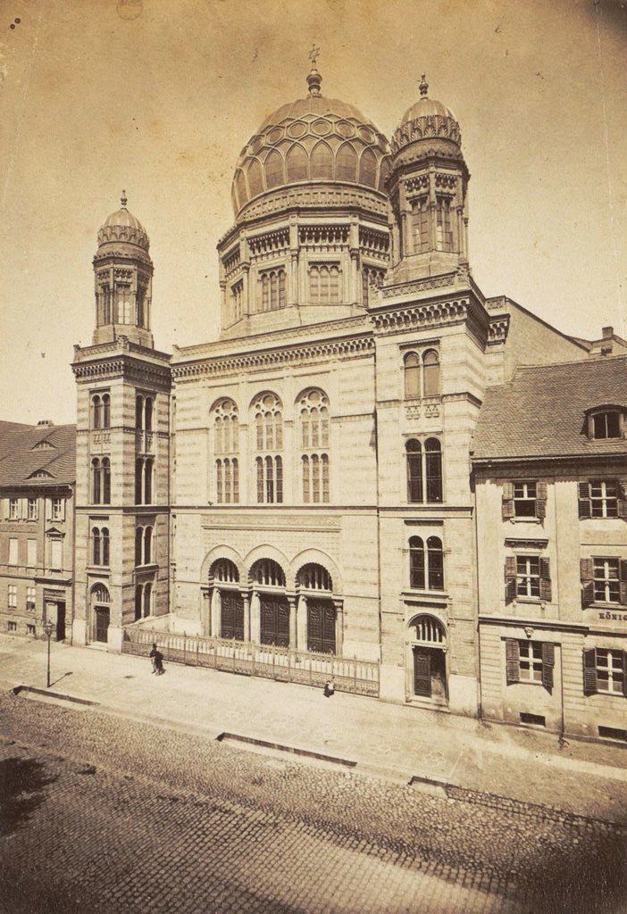 Detail of facade and dome of the New Synagogue in Berlin, Germany by Anonymous