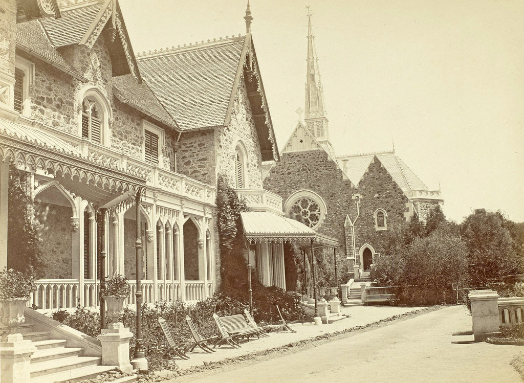 Detail of France neogothic house, A. Davanne & Aleo, M. Aleo by Louis-Alphonse Davanne