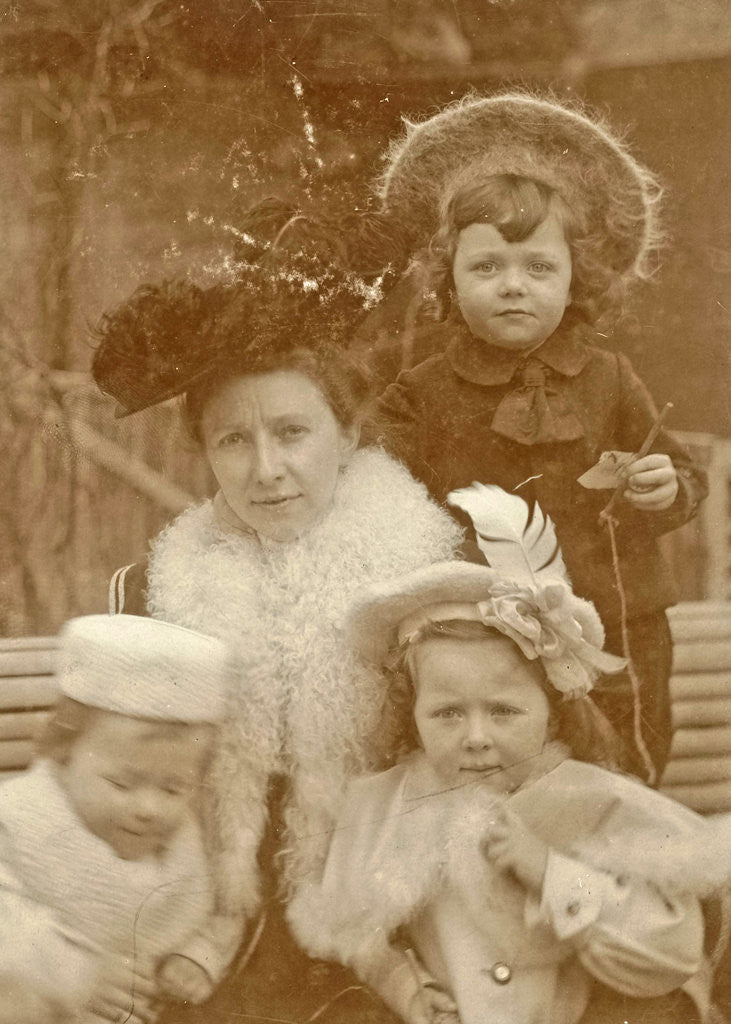 Detail of Portrait of Madame Hoogendijk-Cup with kids by Anonymous