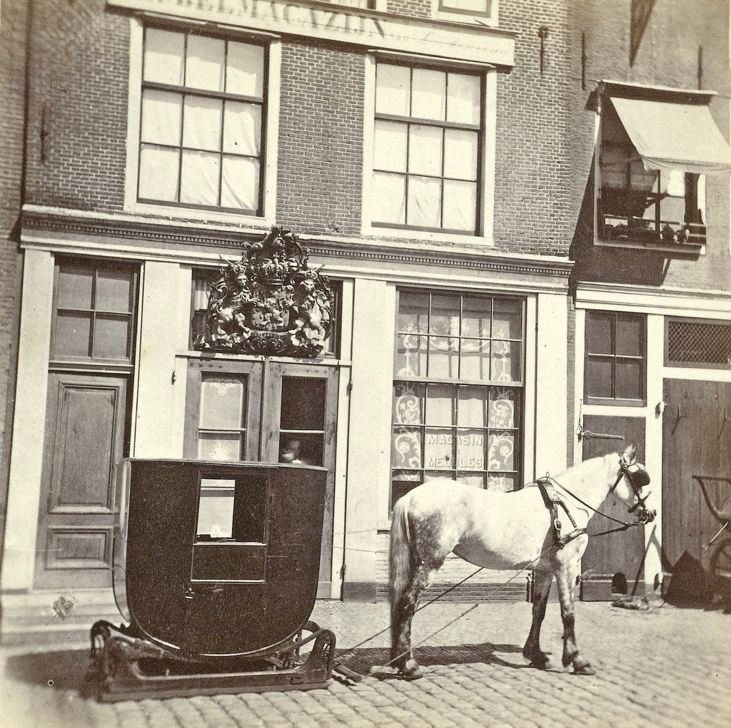 Detail of Sledge with horse on the Thorbeckeplein, Amsterdam by Anonymous