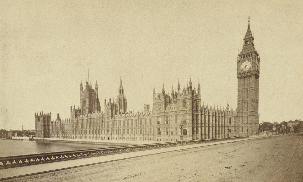 Detail of Parliament Buildings in London UK by F.G.O. Stuart